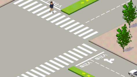 交叉路口右轉車輛