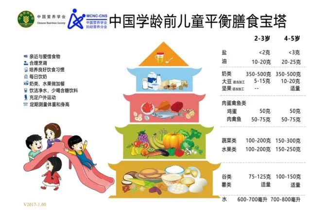 我國營養(yǎng)學(xué)會推薦的兒童平衡膳食寶塔圖