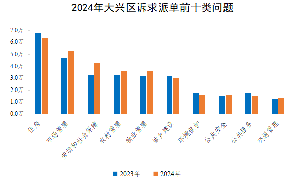 2024年大興區(qū)訴求派單前十類問題