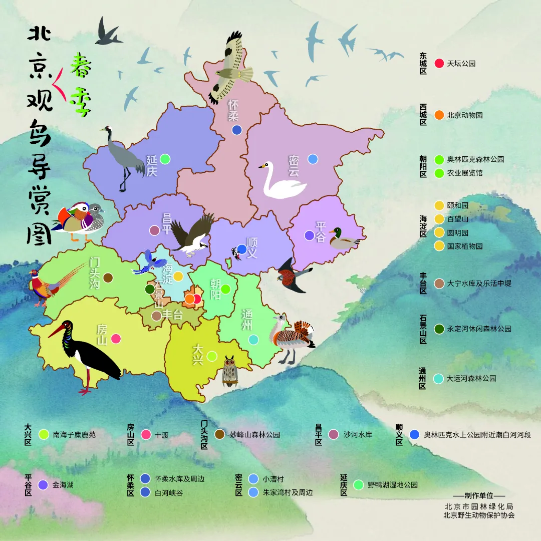 @李現(xiàn) 22個(gè)！北京還有這些“打鳥”勝地 附地圖→