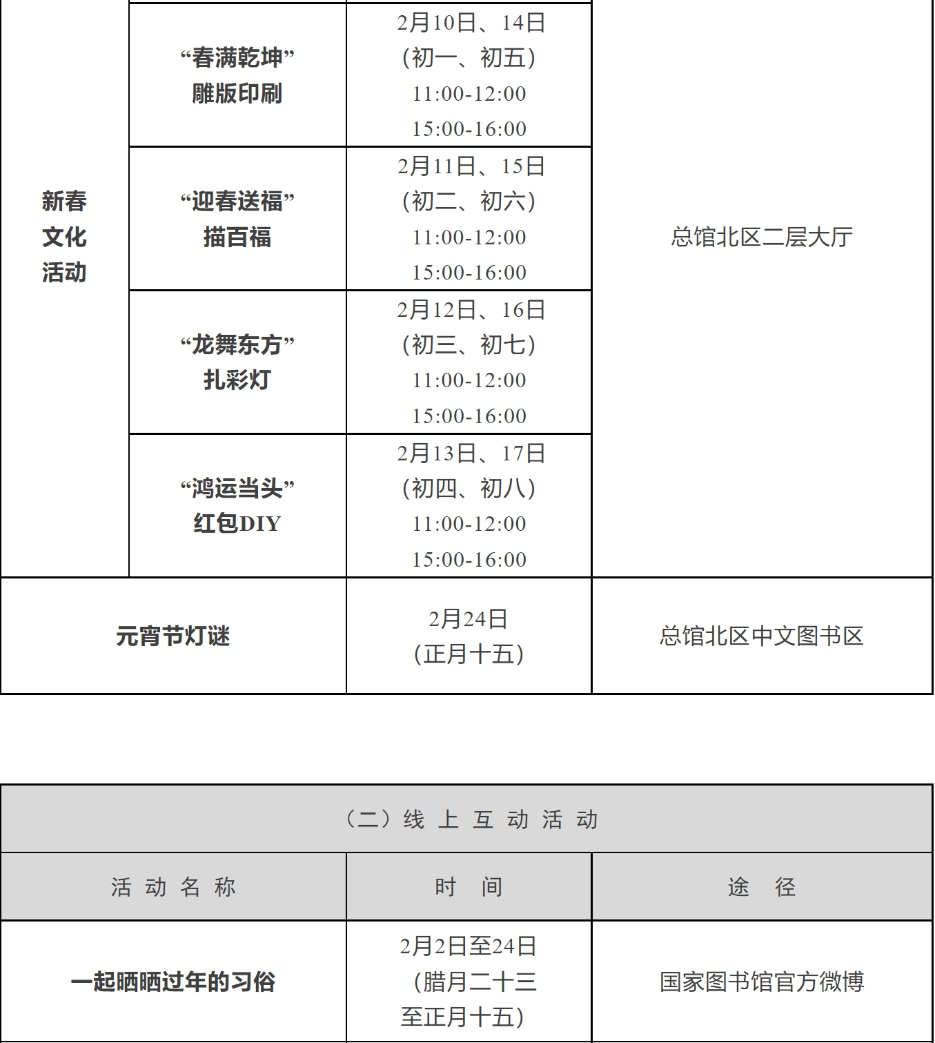國(guó)家典籍博物館2024年春節(jié)期間開(kāi)館及活動(dòng)安排