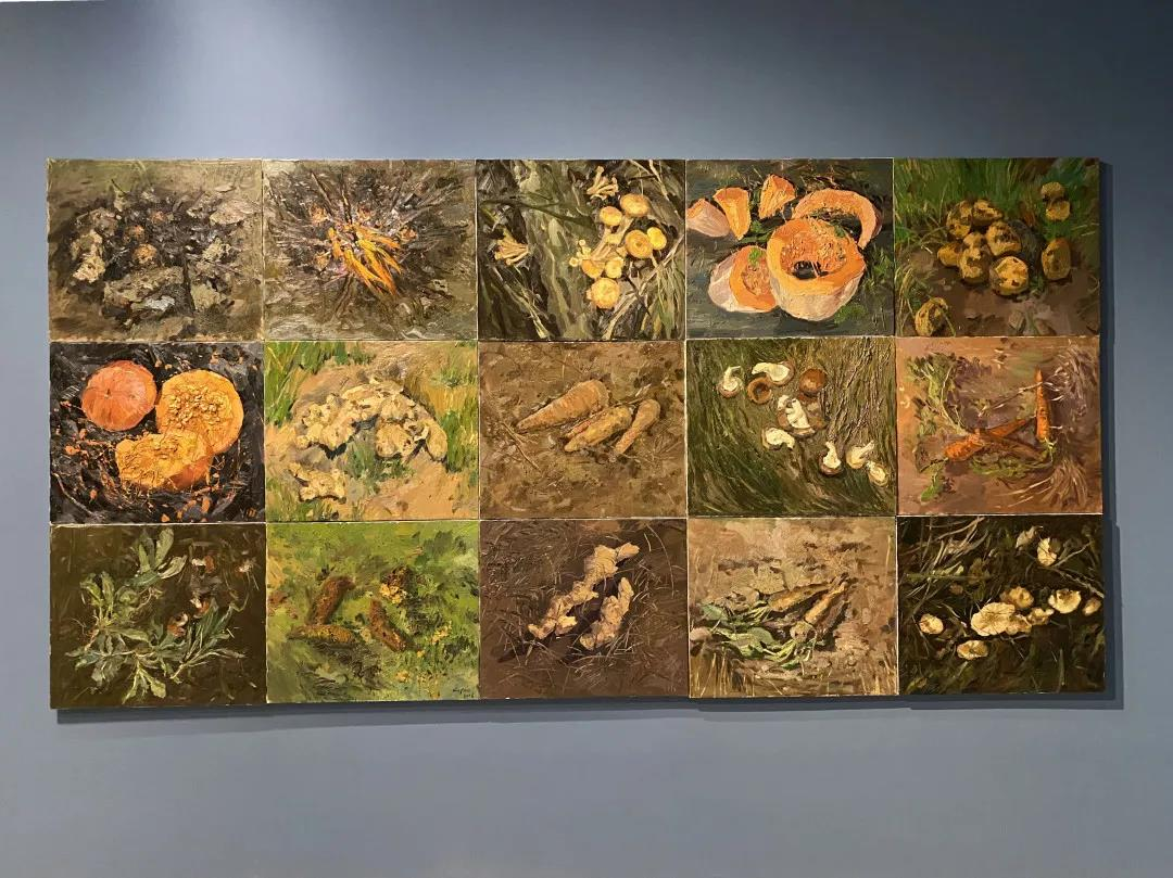 集體創(chuàng)作《紅軍食譜》（部分）60x70cmx100 布面油畫 綜合材料 2016年.png