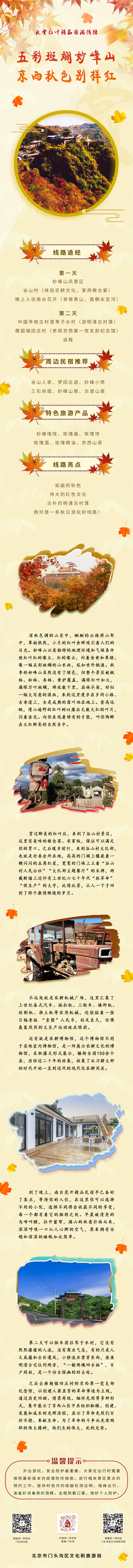 線(xiàn)路一：五彩斑斕妙峰山，京西秋色別樣紅