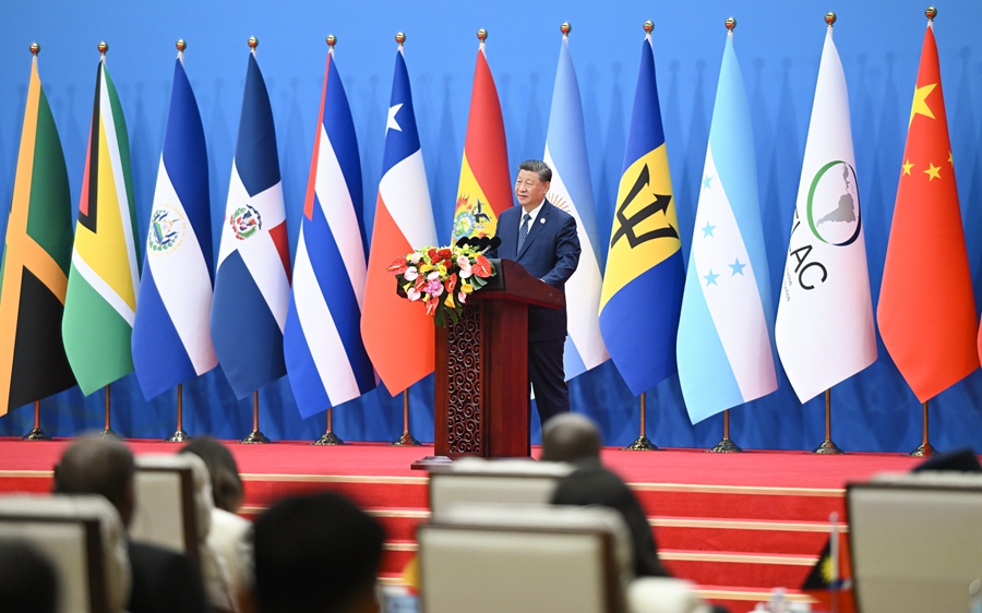 5月13日上午，國家主席習(xí)近平在北京國家會(huì)議中心出席中國－拉美和加勒比國家共同體論壇第四屆部長級會(huì)議開幕式并發(fā)表主旨講話。