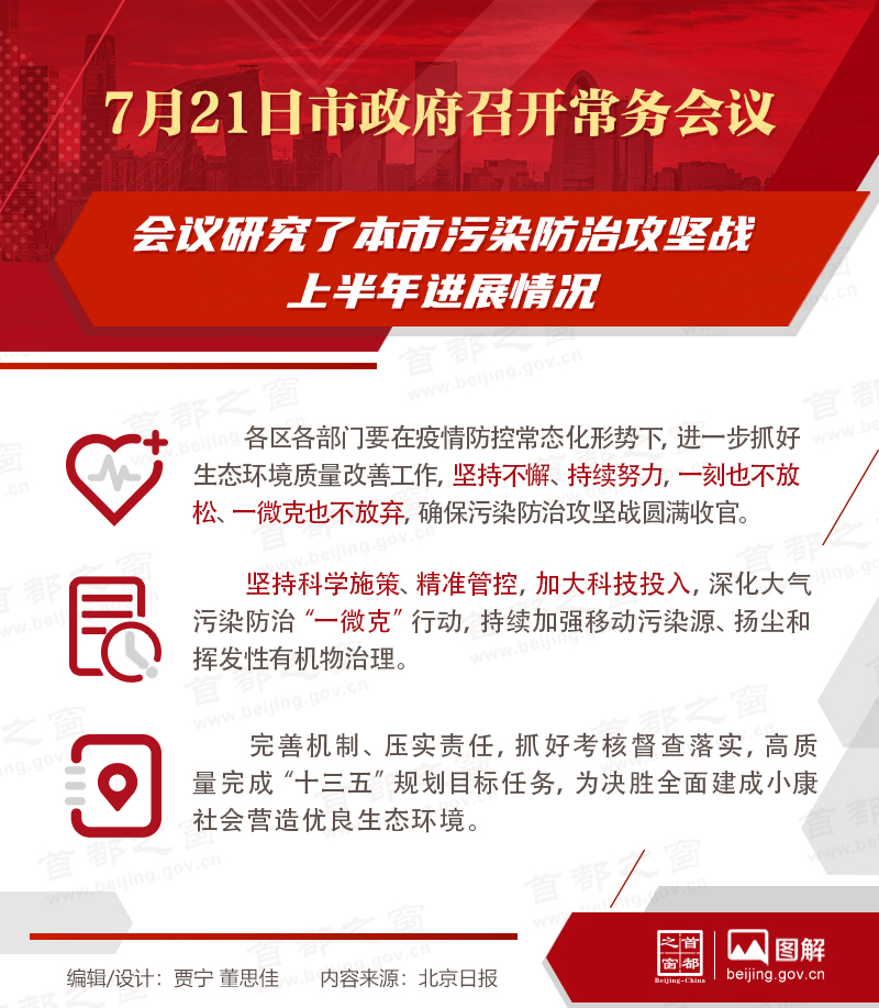 7月21日市政府召開常務會議研究本市污染防治攻堅戰(zhàn)上半年進展情況