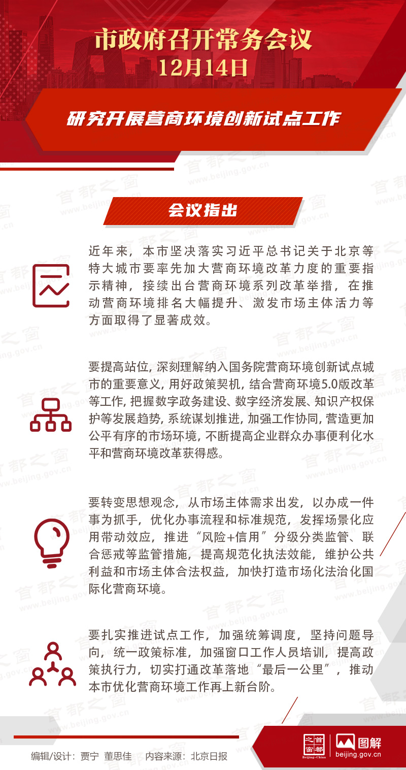 市政府常務(wù)會(huì)議：研究開(kāi)展?fàn)I商環(huán)境創(chuàng)新試點(diǎn)工作
