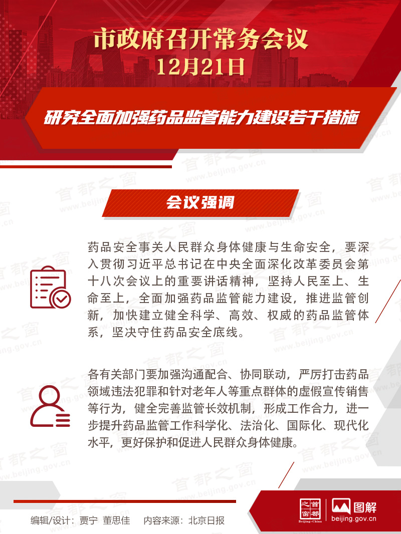 市政府常務會議：研究全面加強藥品監(jiān)管能力建設若干措施