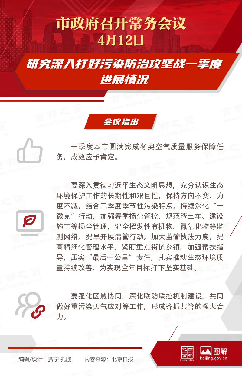 市政府常務(wù)會(huì)議：研究深入打好污染防治攻堅(jiān)戰(zhàn)一季度進(jìn)展情況