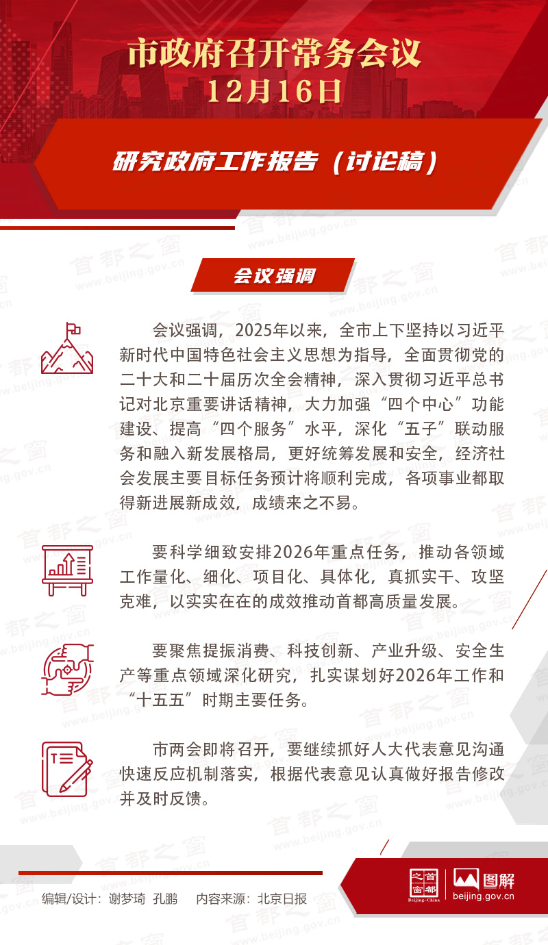 市政府常務會議圖解：研究政府工作報告