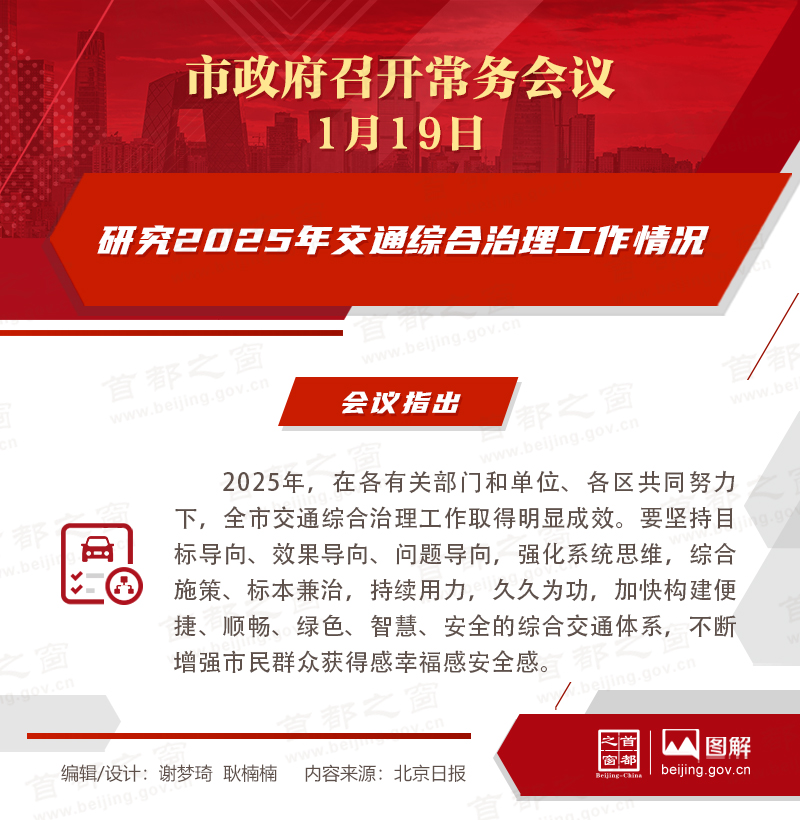 市政府常務(wù)會議圖解：研究2025年交通綜合治理工作情況