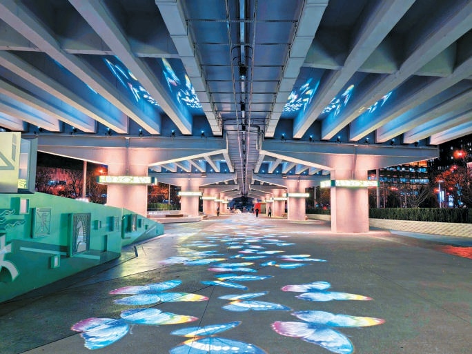 改造提升后的燕莎橋橋下空間。