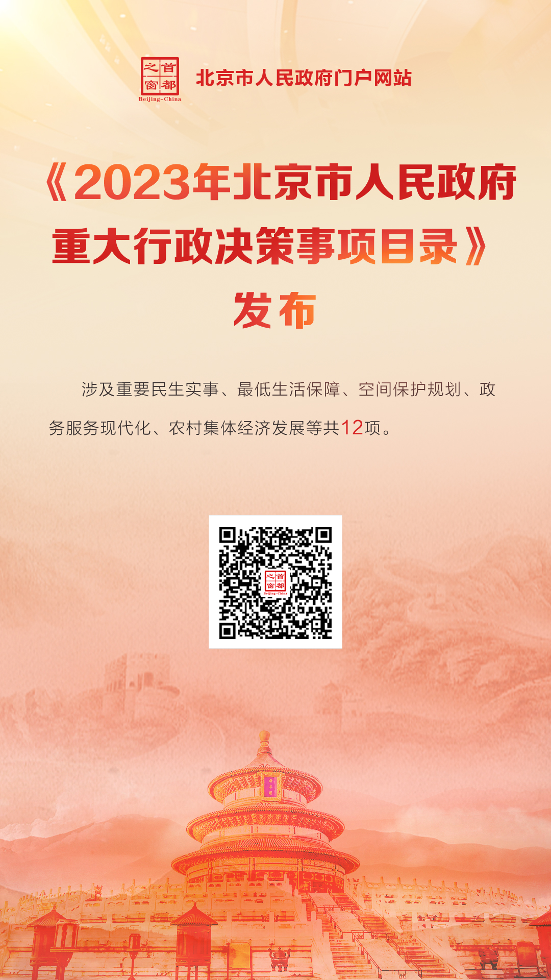 海報：2023年北京市人民政府重大行政決策事項目錄發(fā)布