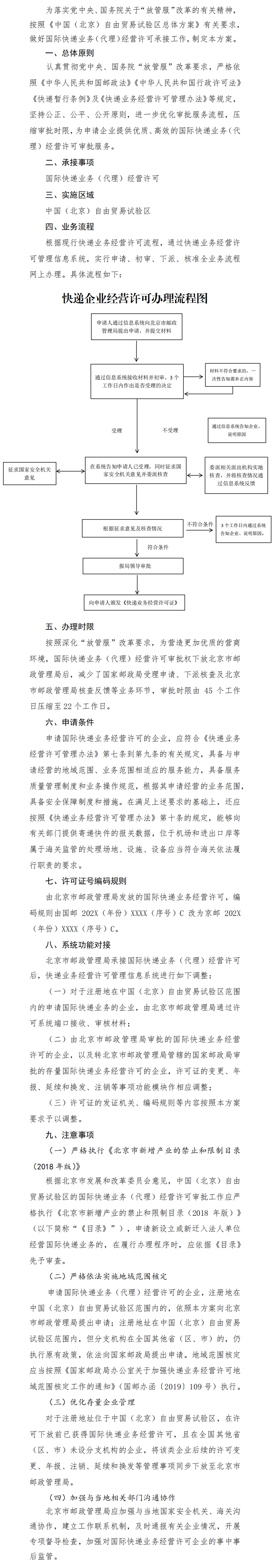 附件：北京市郵政管理局承接國家郵政局國際快遞業(yè)務(代理)經(jīng)營許可工作方案.png